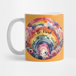 Be Kind Rainbow Watercolor Mug